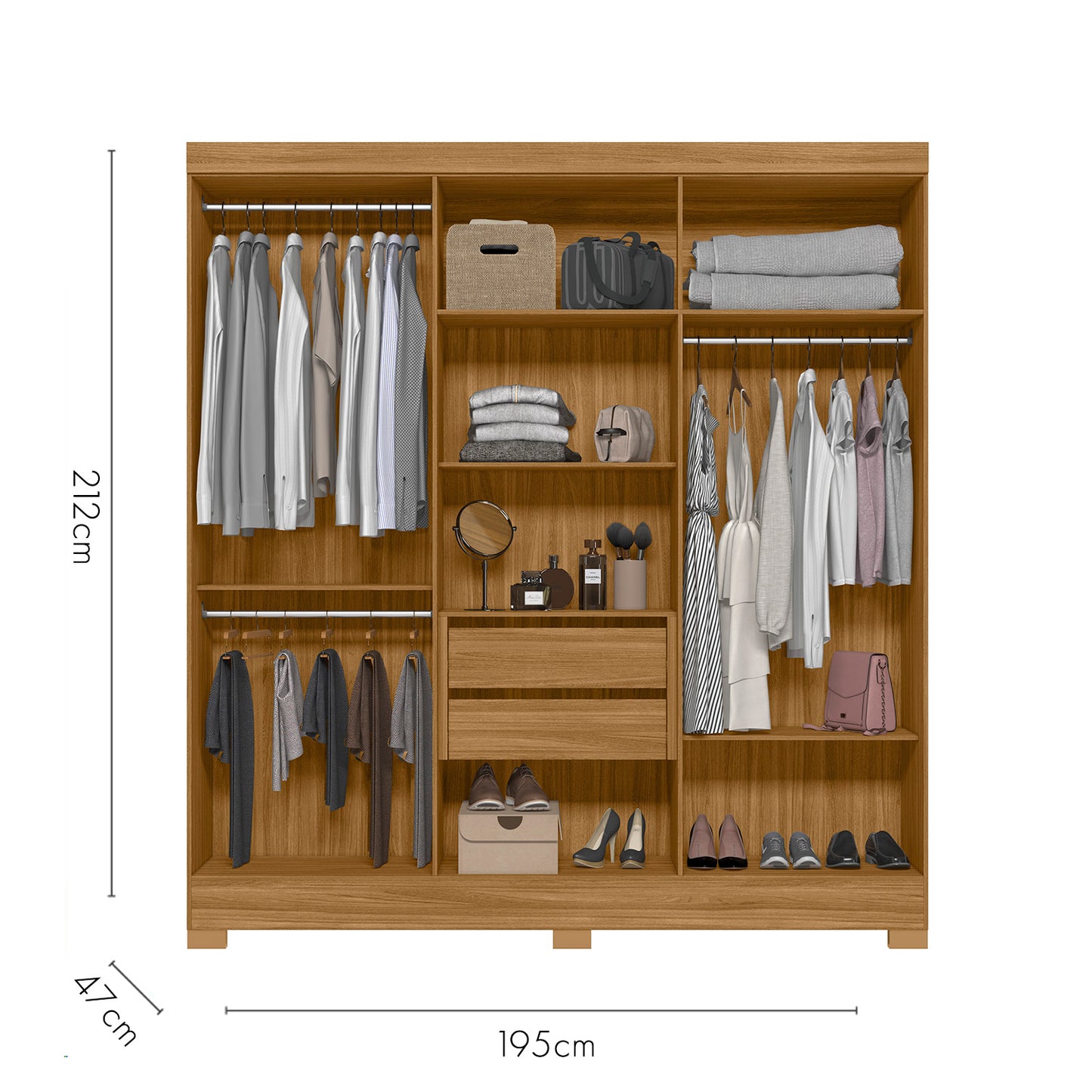 Closet 6P 2C Valencia Cinza Di Poretti