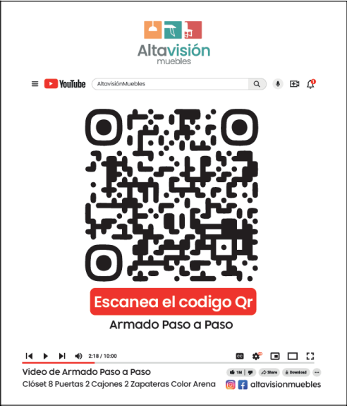 Clóset 8 Puertas 2 Cajones 2 Zapateras Negro Altavisión