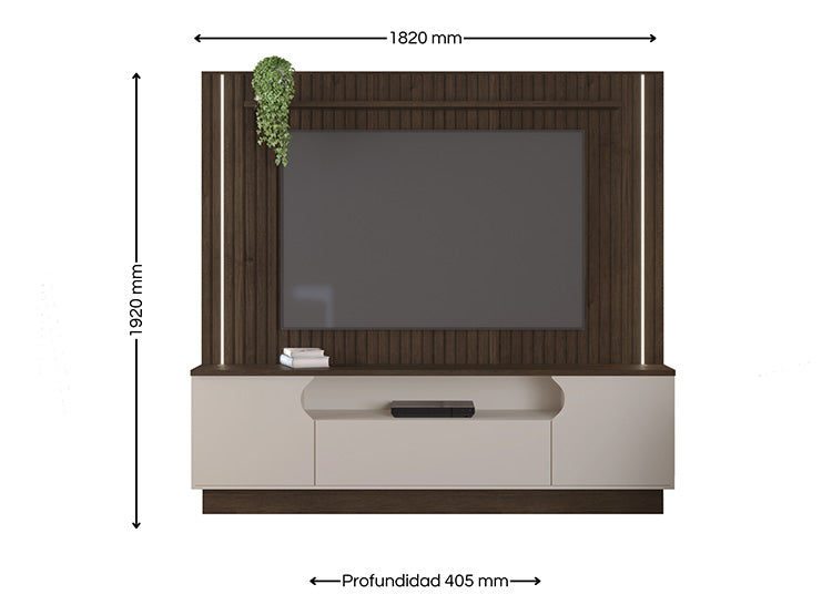 Home TV 65" Afago Chocolate Off White Di Poretti