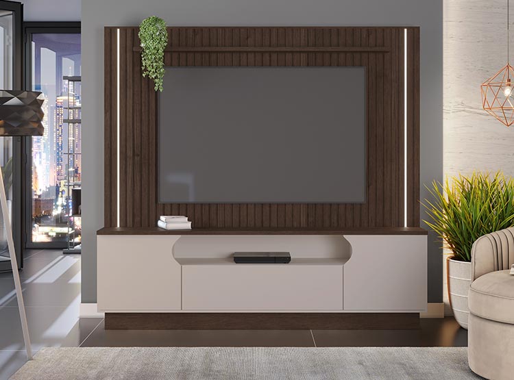 Home TV 65" Afago Chocolate Off White Di Poretti