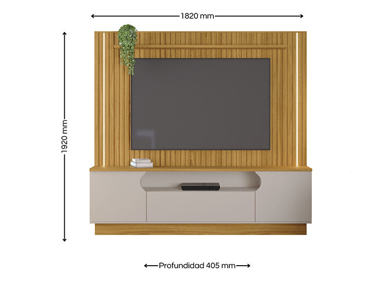 Home TV 65" Afago Café Natural Off White Di Poretti