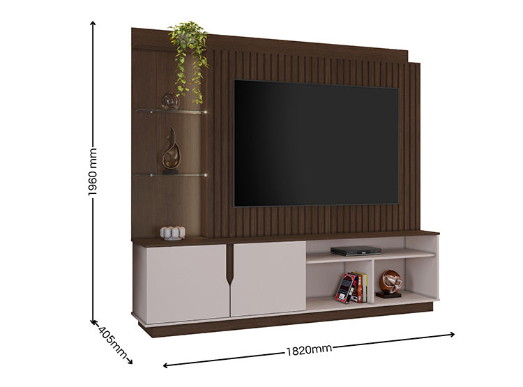 Home TV 60" Amparo Chocolate Off White Di Poretti