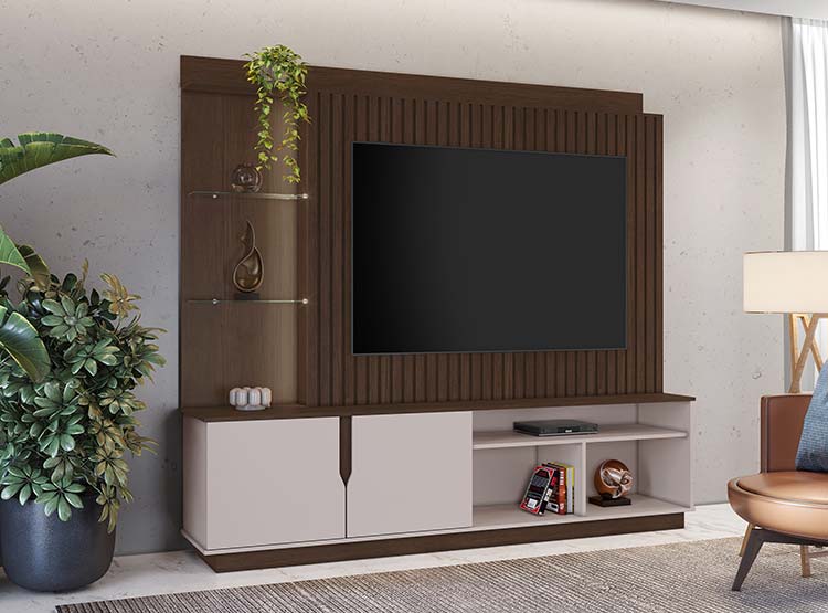 Home TV 60" Amparo Chocolate Off White Di Poretti