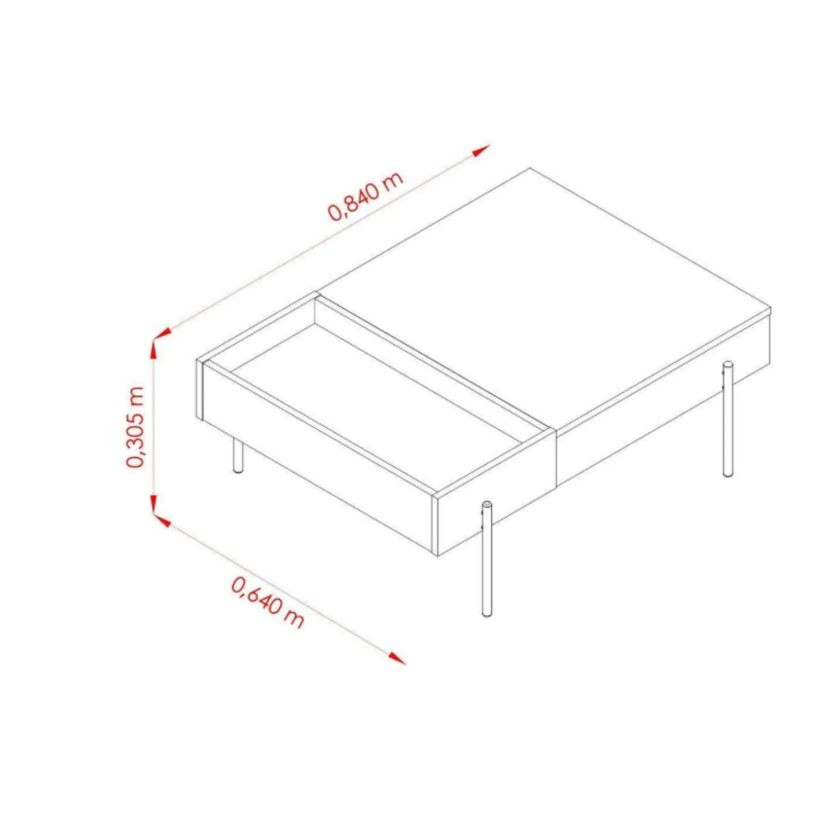 Mesa de Centro Leme Cinamomo/Off White Altavisión