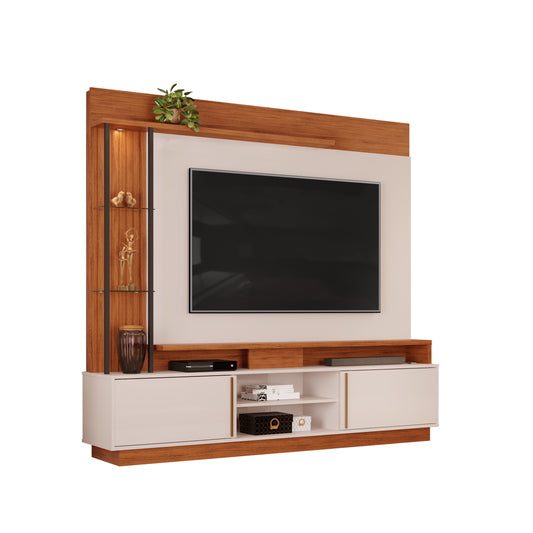 Home TV 70" Martino 2 Puertas Café Oscuro Gris Di Poretti