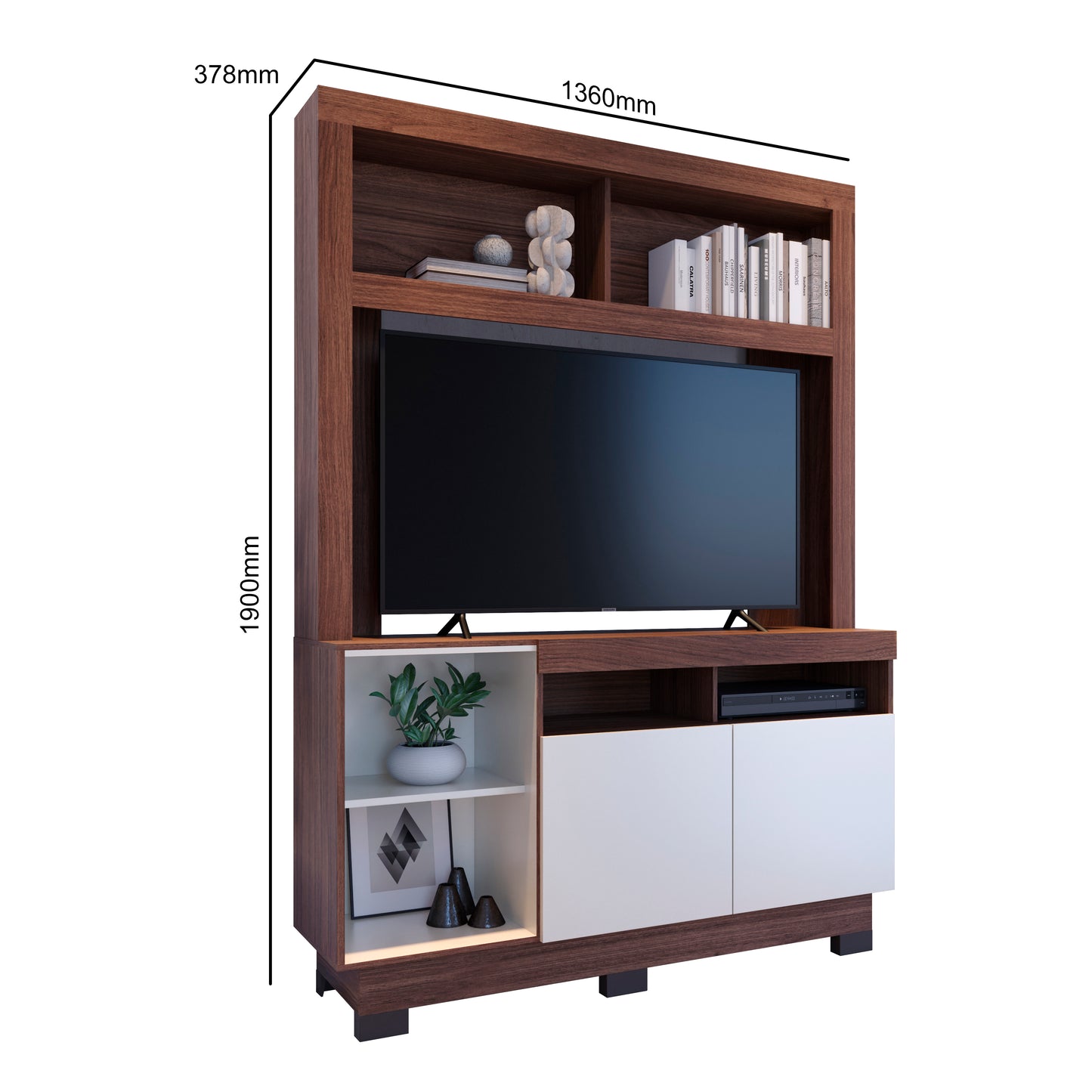 Estante Ambar Nogueira Real Off White Altavision