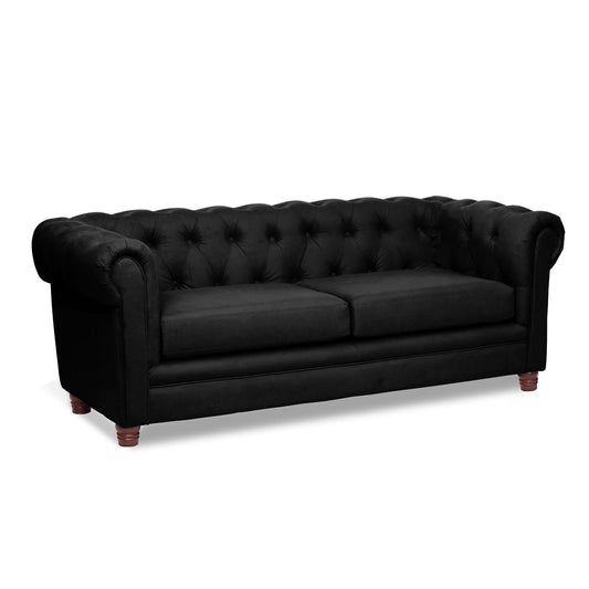 Sofá 3 Cuerpos Florencia Velvet Negro Latam Home