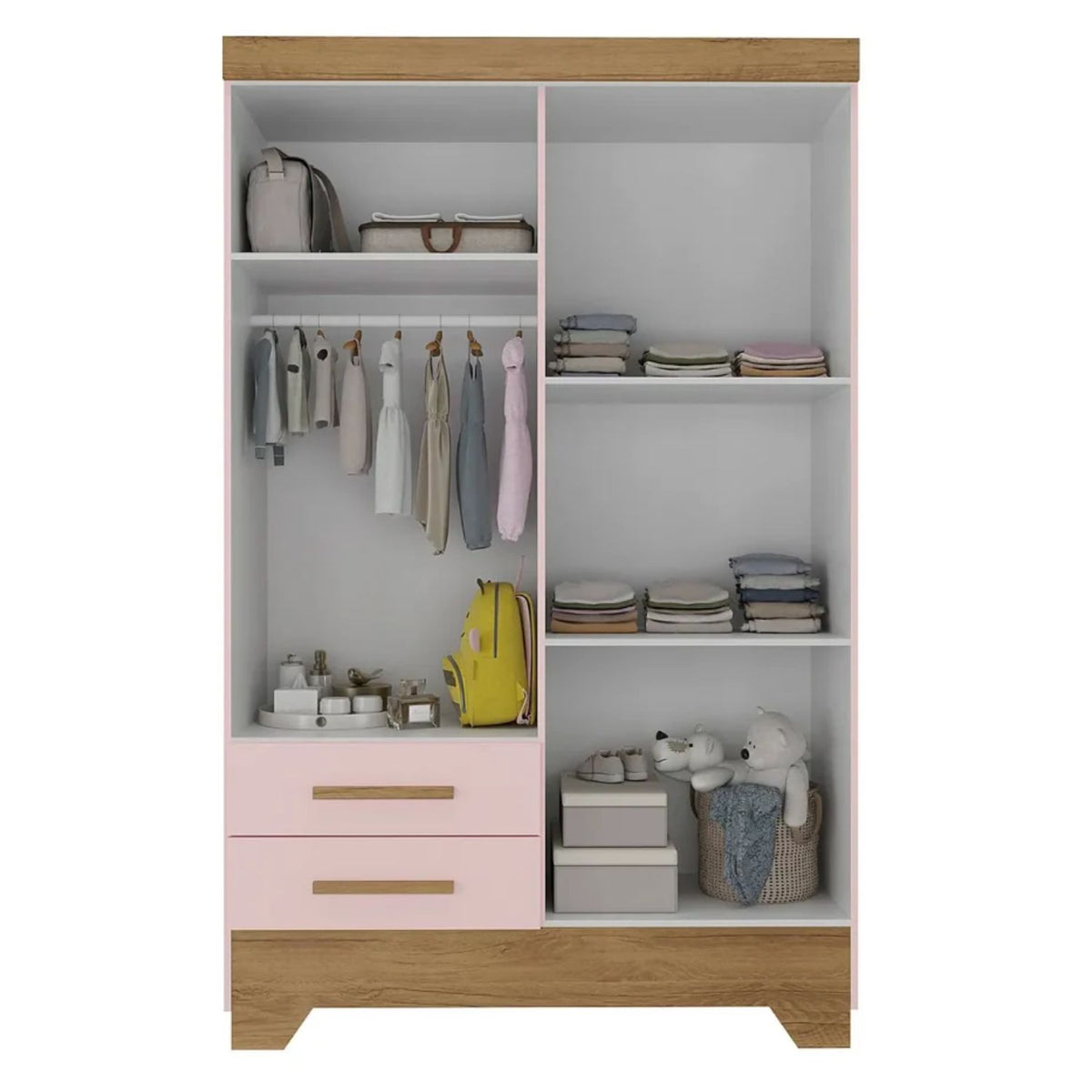 Clóset Bambole 4 Puertas 2 Cajones Rosa Di Poretti