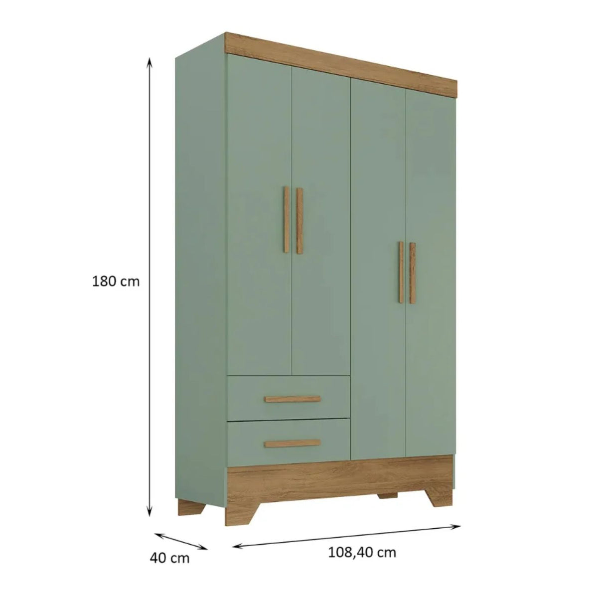 Clóset Bambole 4 Puertas 2 Cajones Verde Di Poretti