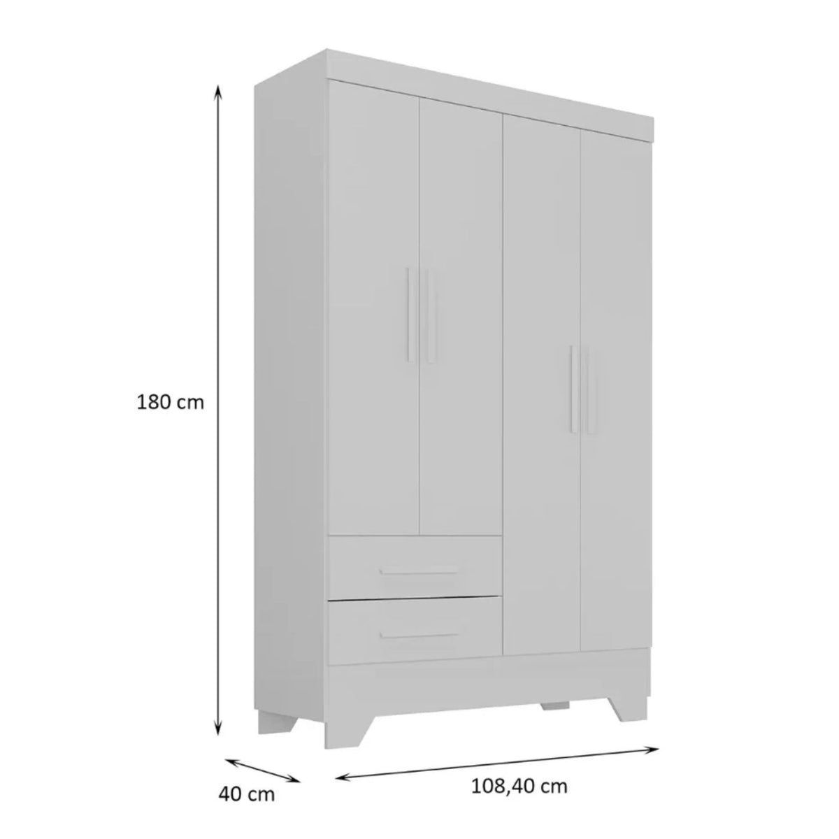 Clóset Bambole 4 Puertas 2 Cajones Blanco Di Poretti