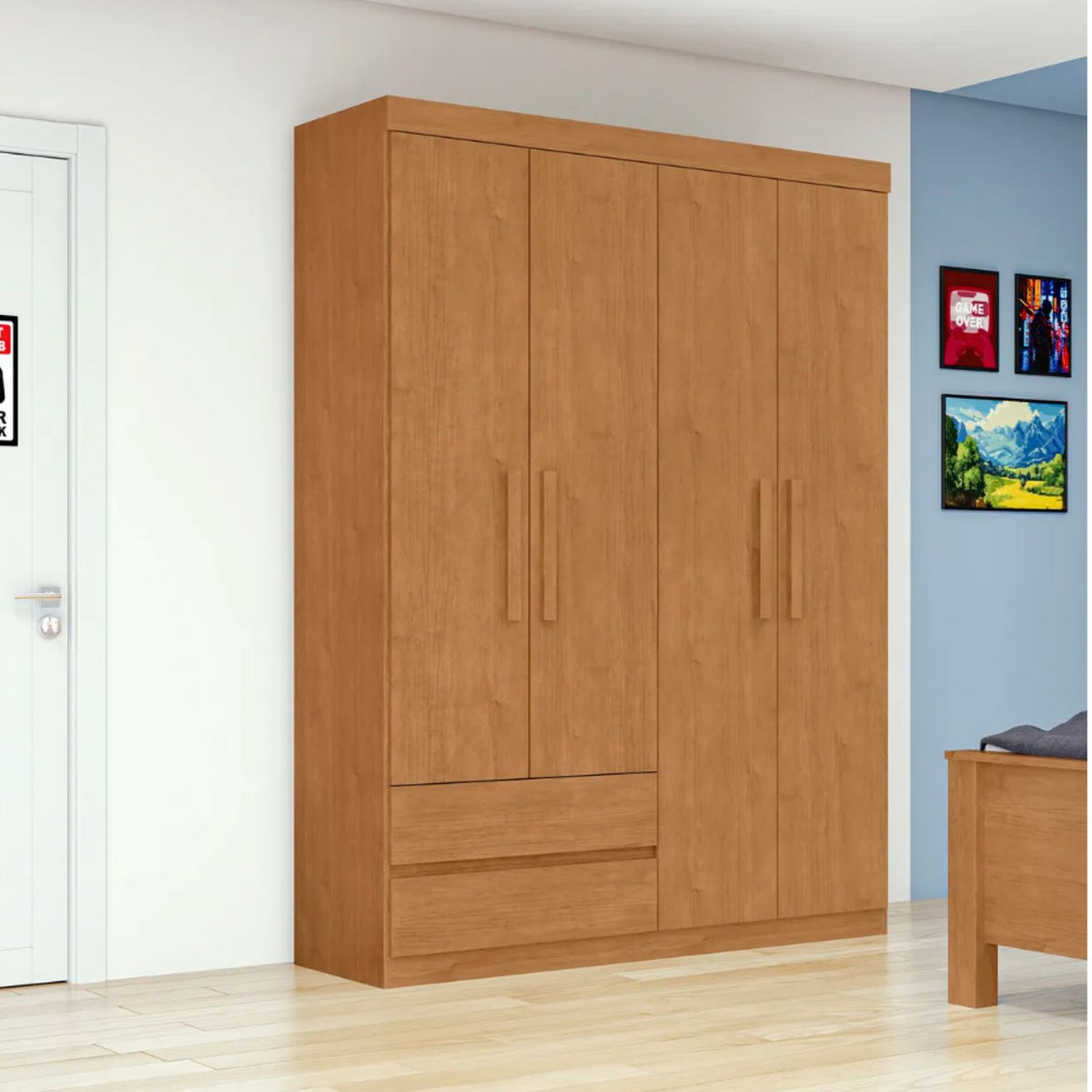 Clóset Zeus 4 Puertas 2 Cajones Cinamomo Di Poretti