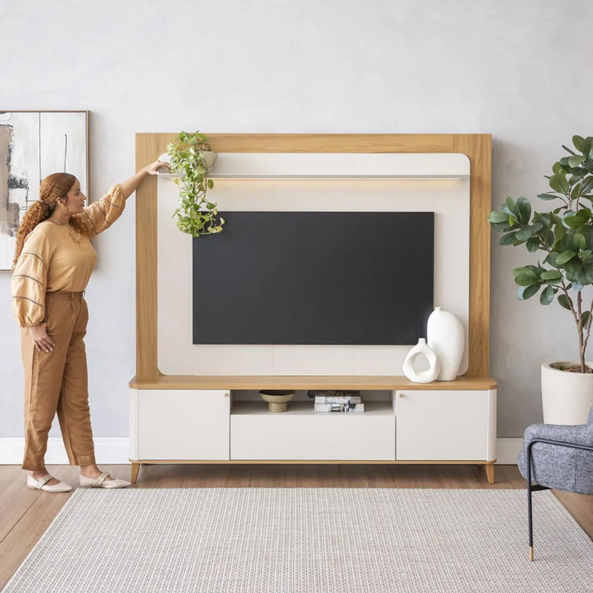 Home TV 70" Munique Cinamomo/Off White Di Poretti