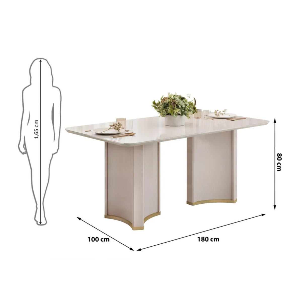 Juego de Comedor Liz 6 Sillas Beige Di Poretti