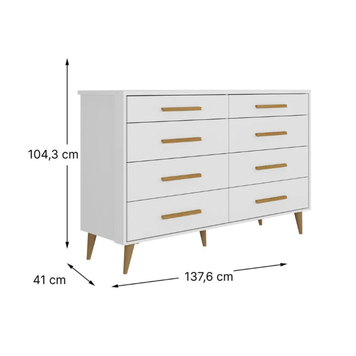 Cómoda Brisa 8 Cajones Blanco Di Poretti