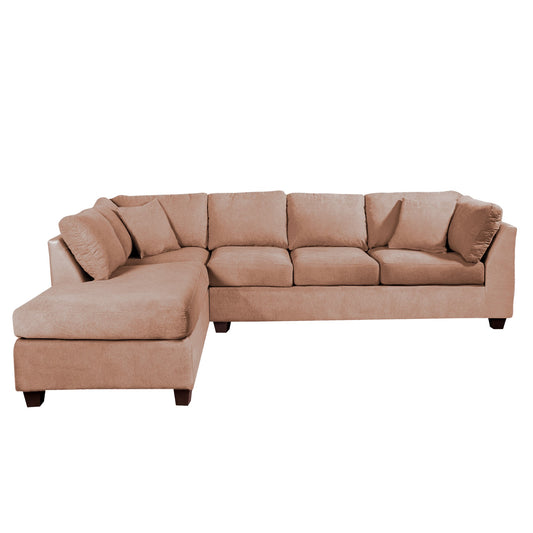 Sofá seccional Izquierdo Padua Velvet Beige Latam Home