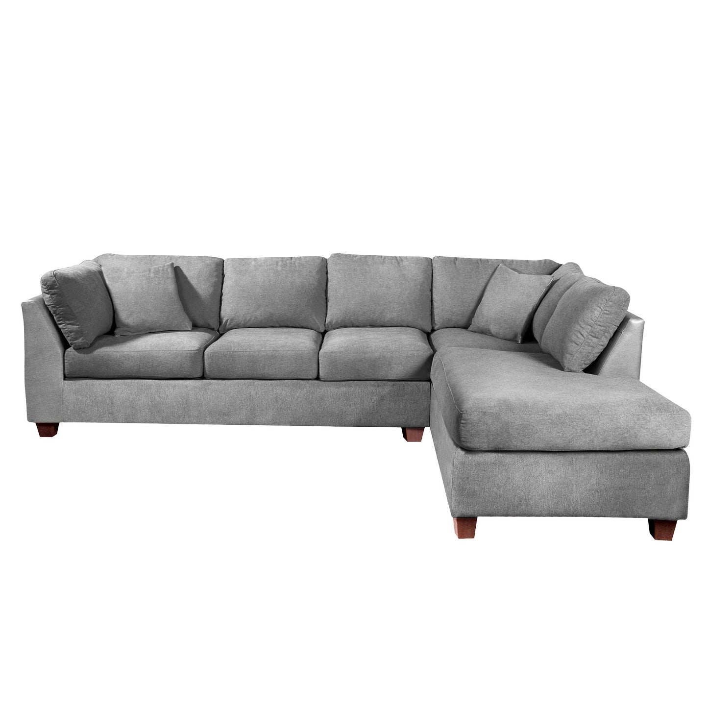 Sofá seccional Derecho Padua Velvet Gris Latam Home