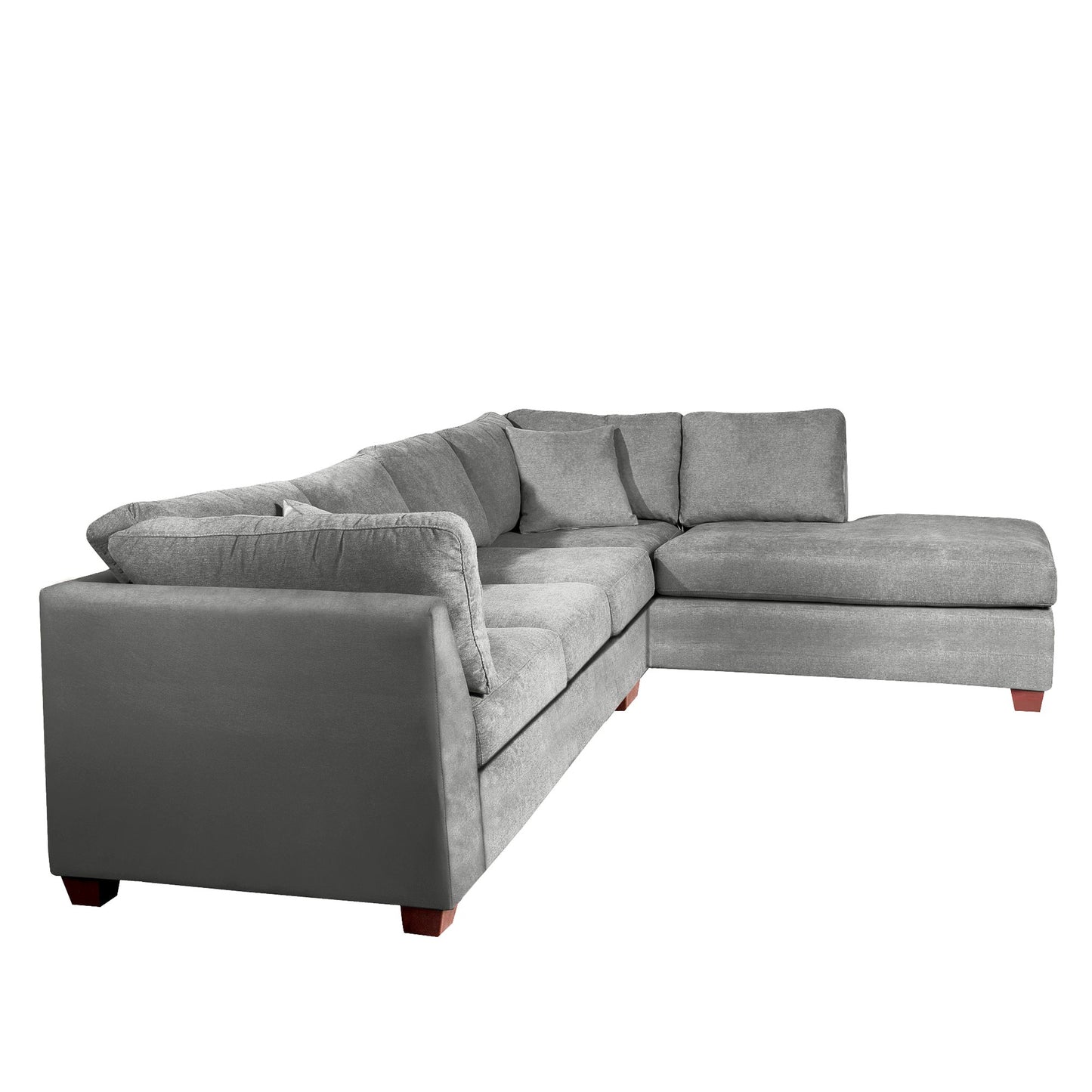 Sofá seccional Derecho Padua Velvet Gris Latam Home