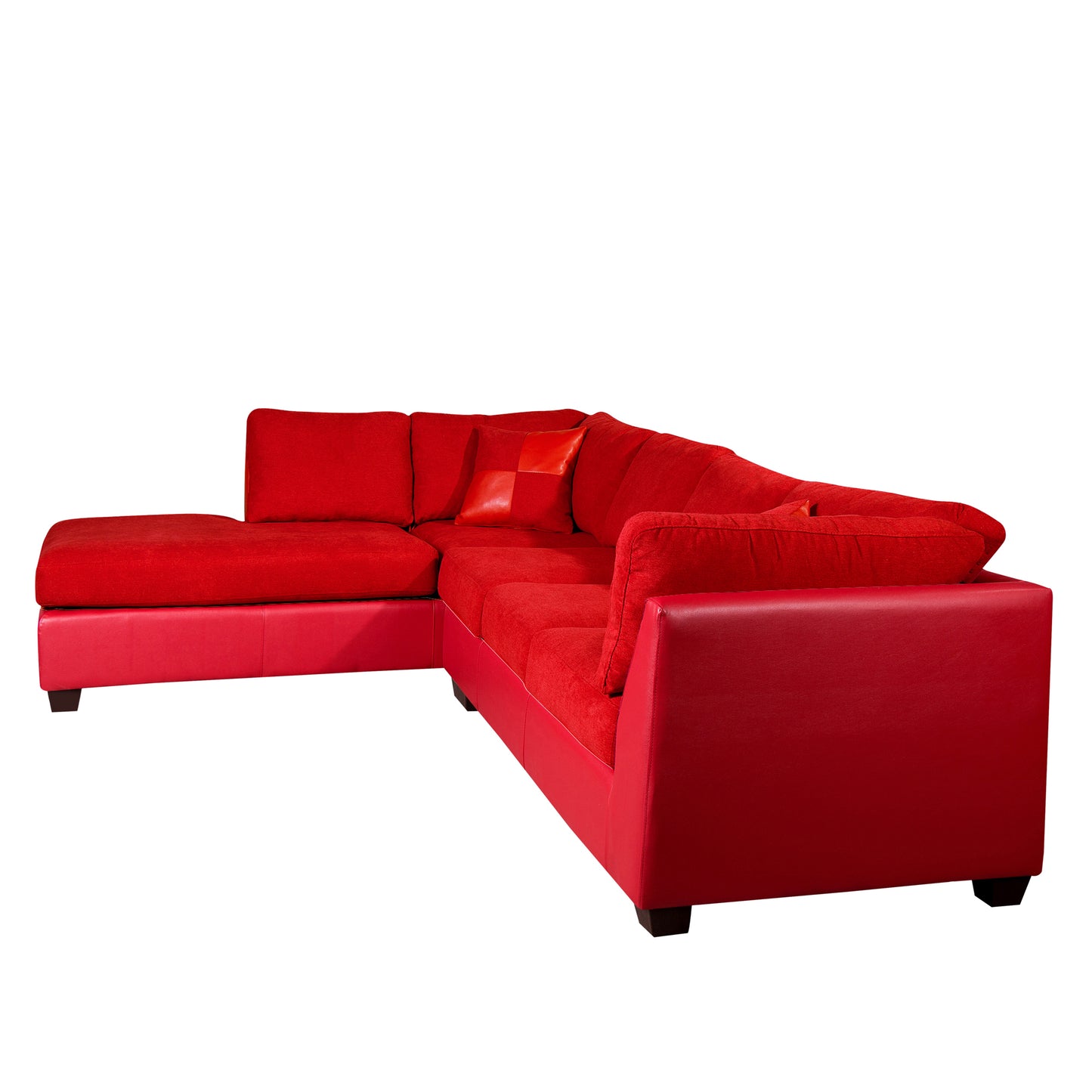 Sofá seccional Izquierdo Padua Velvet Burdeo /PU Rojo Latam Home