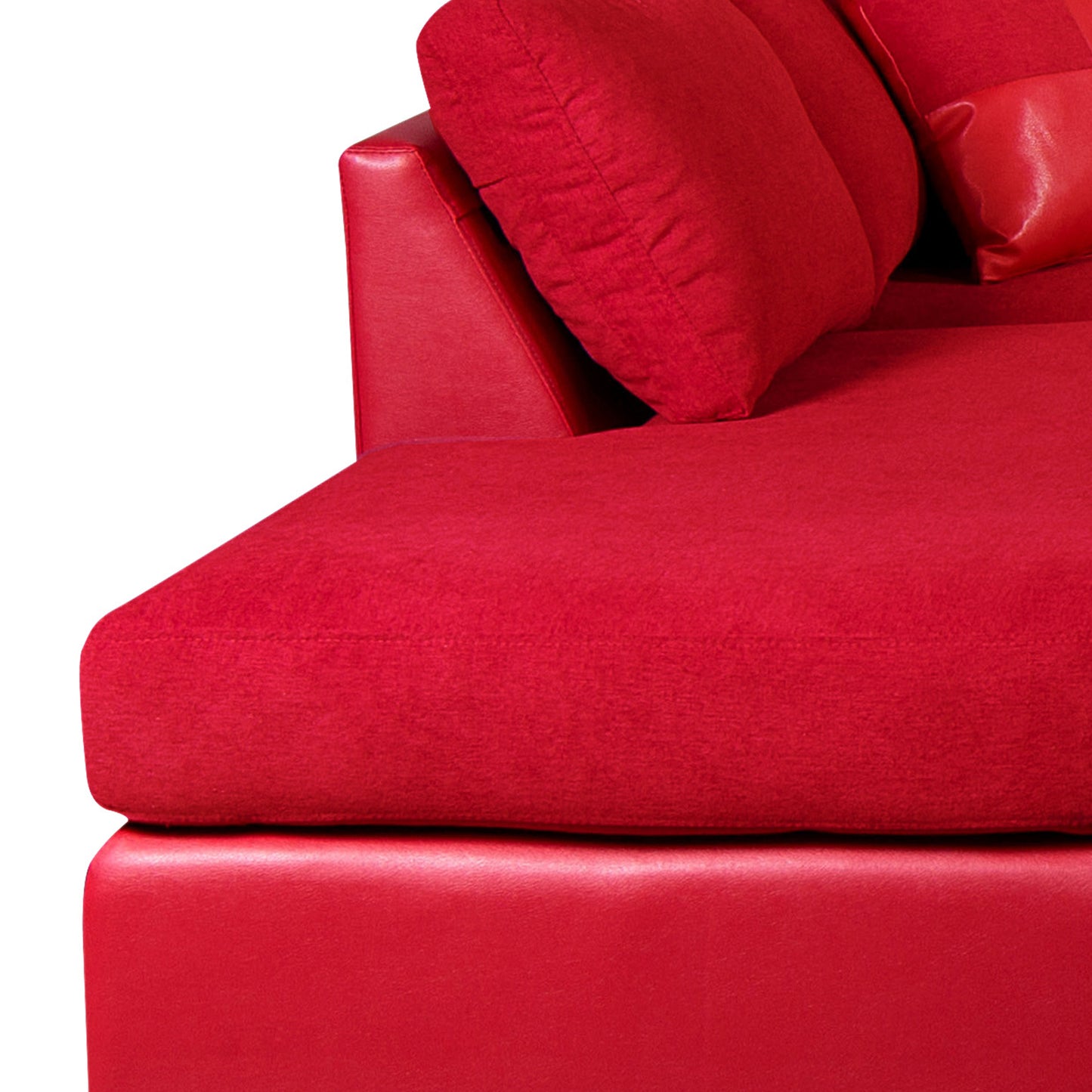 Sofá seccional Izquierdo Padua Velvet Burdeo /PU Rojo Latam Home