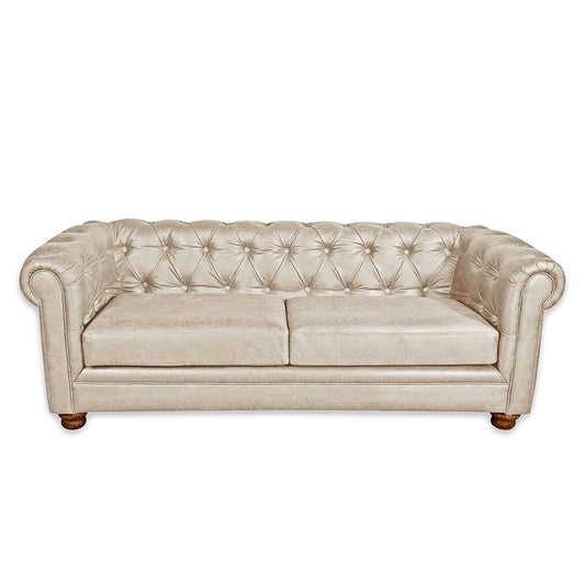 Sofá 3 Cuerpos Florencia Cuero 70% Beige Latam Home