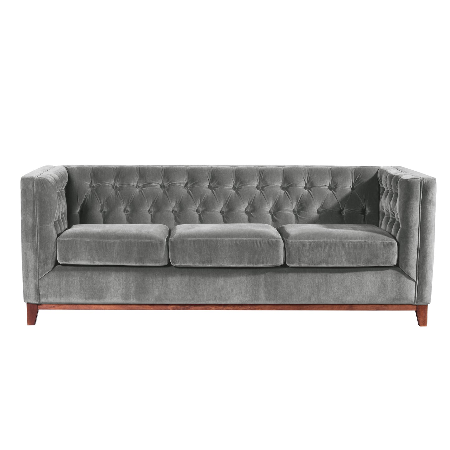 Sofá 3 Cuerpos Roma Velvet Gris Latam Home