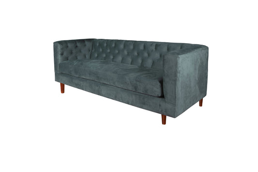 Sofá 3 Cuerpos Brescia Velvet Gris Latam Home