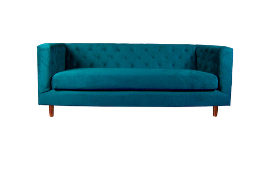 Sofá 3 Cuerpos Brescia Velvet Azul Latam Home