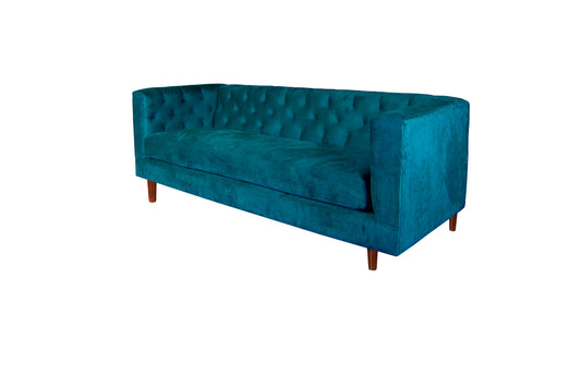 Sofá 3 Cuerpos Brescia Velvet Azul Latam Home