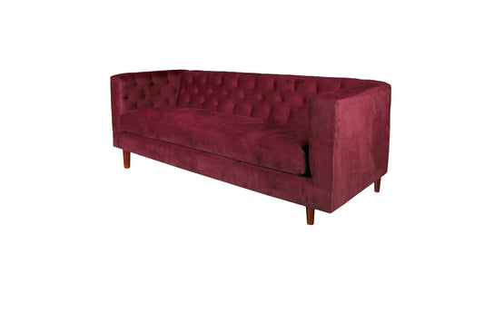 Sofá 3 Cuerpos Brescia Velvet Burdeo Latam Home