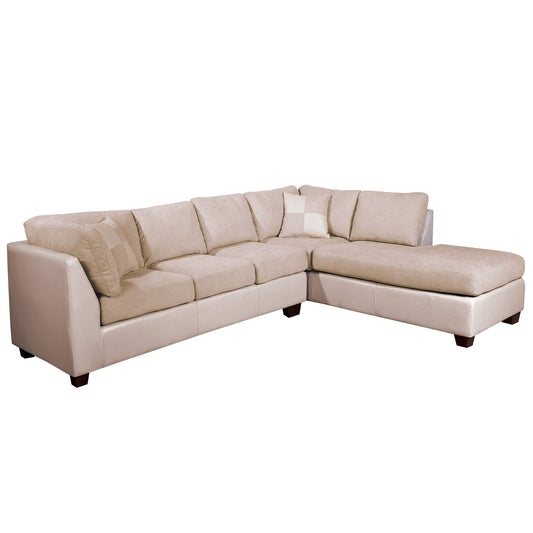 Sofá seccional Derecho Padua Velvet/PU Beige Latam Home