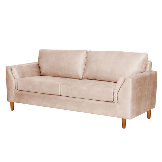 Sofá 3 Cuerpos Milán Cuero 70% Beige Latam Home