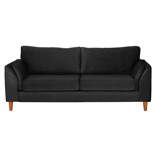 Sofá 3 Cuerpos Milán Velvet Negro Latam Home