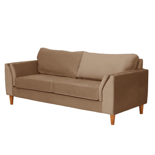 Sofá 3 Cuerpos Milán Velvet Beige Latam Home