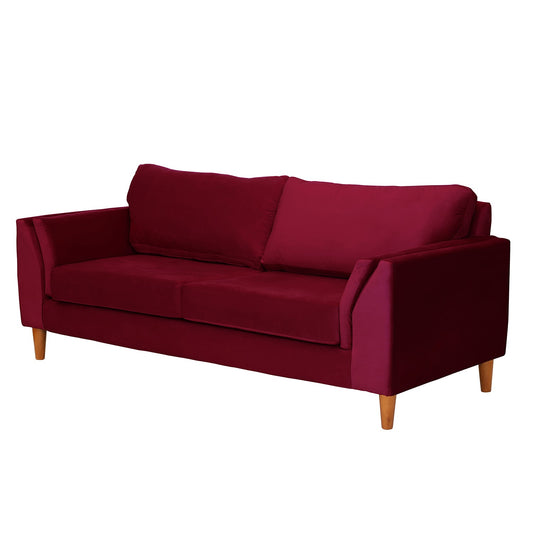 Sofá 3 Cuerpos Milán Velvet Burdeo Latam Home