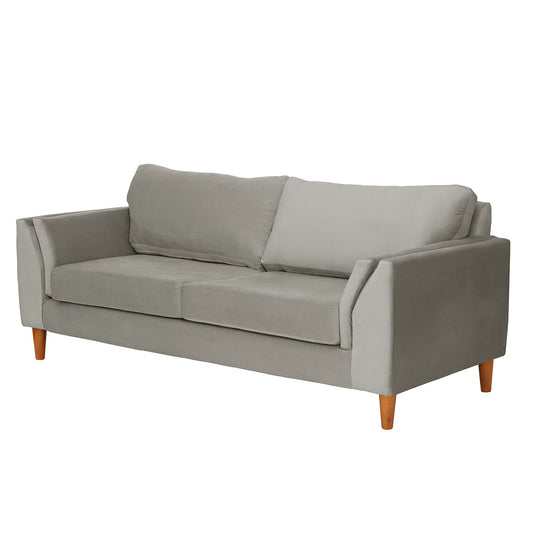 Sofá 3 Cuerpos Milán Velvet Gris Latam Home