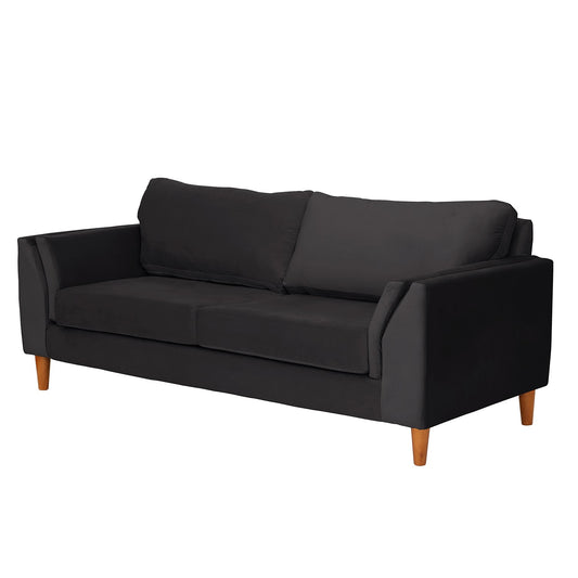 Sofá 3 Cuerpos Milán Velvet Negro Latam Home