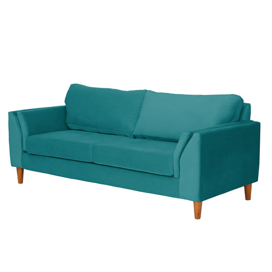 Sofá 3 Cuerpos Milán Velvet Turquesa Latam Home