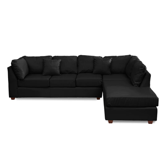 Sofá seccional Derecho Padua Velvet Negro Latam Home