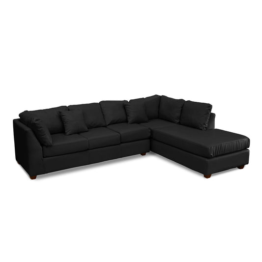 Sofá seccional Derecho Padua Velvet Negro Latam Home