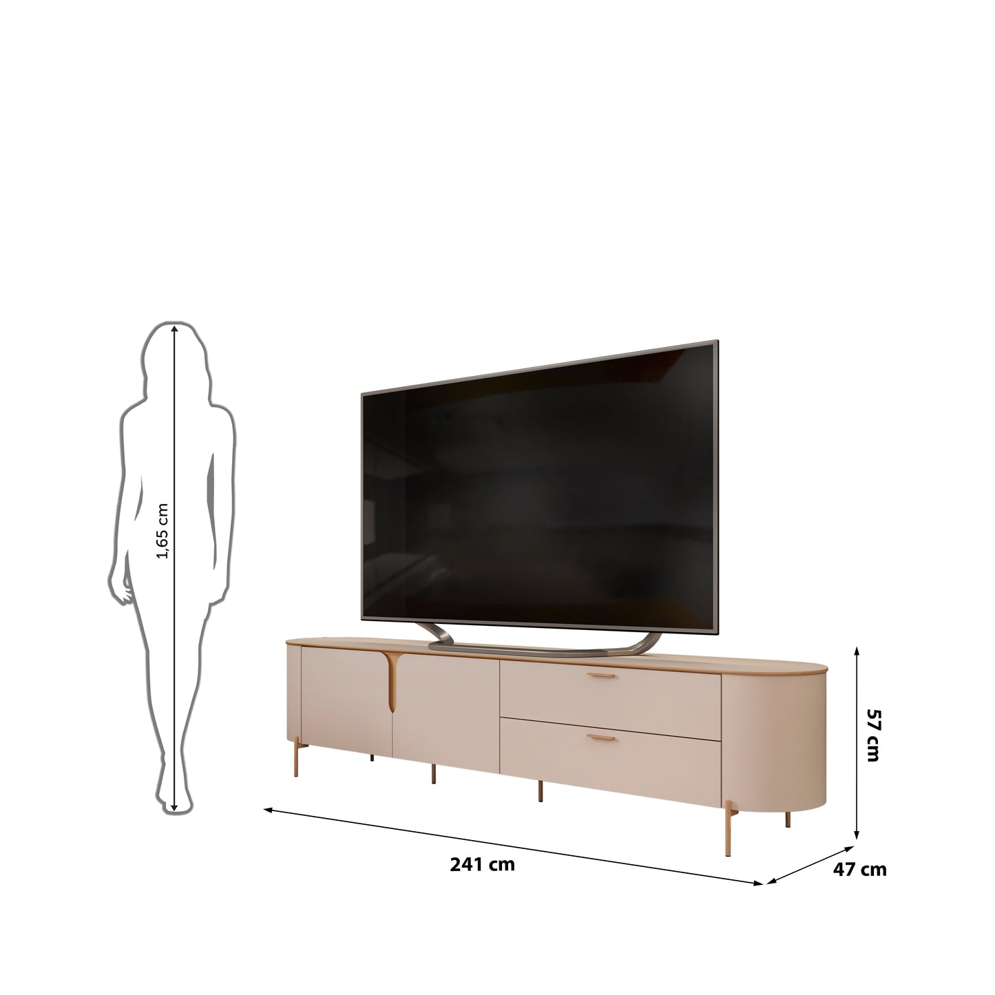 Rack Tv Celine 70" 2C 2P Off Di Poretti