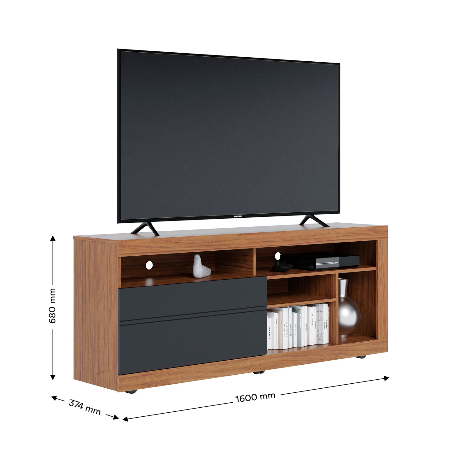 Rack TV Inaja TV 65" 2P Negro Di Poretti