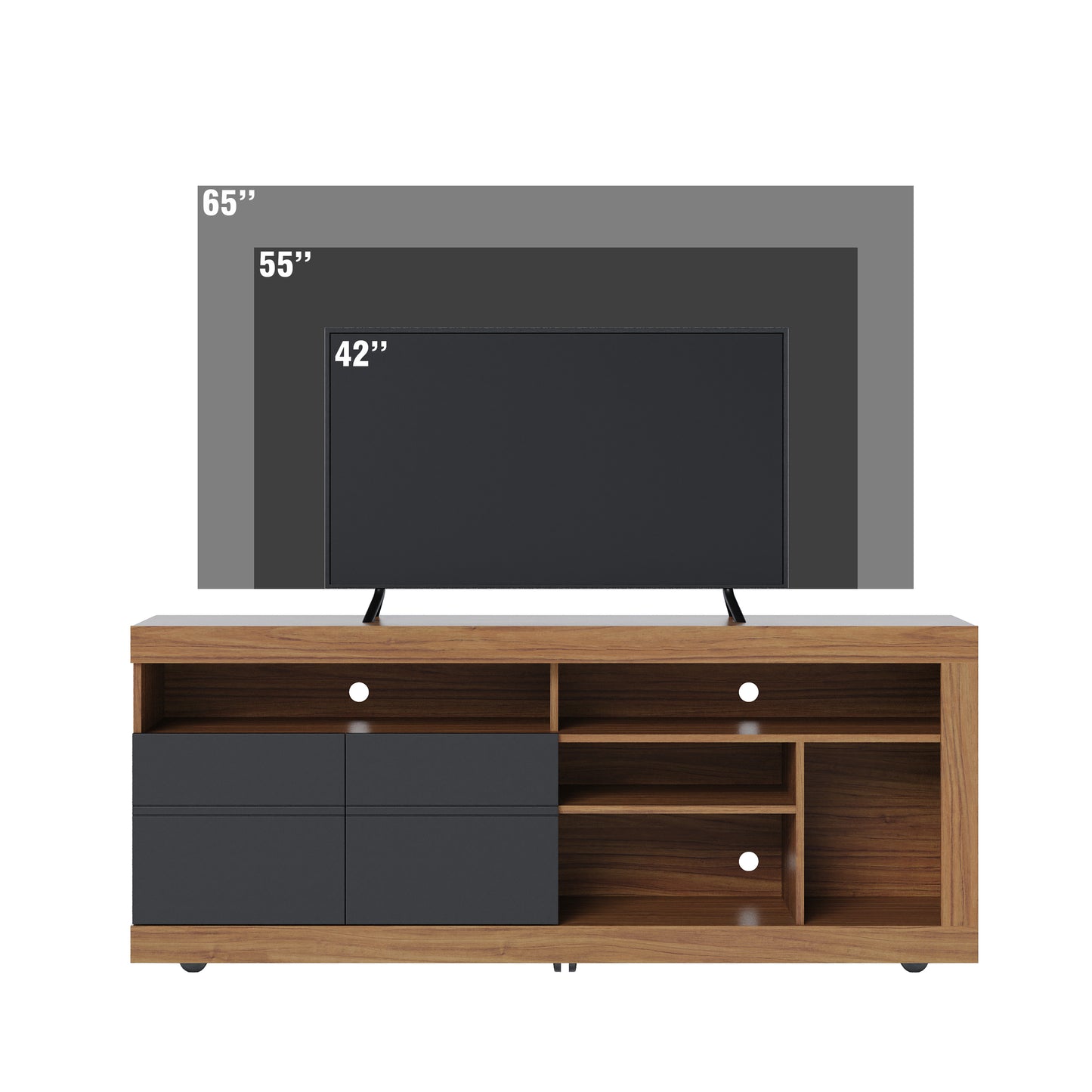 Rack TV Inaja TV 65" 2P Negro Di Poretti