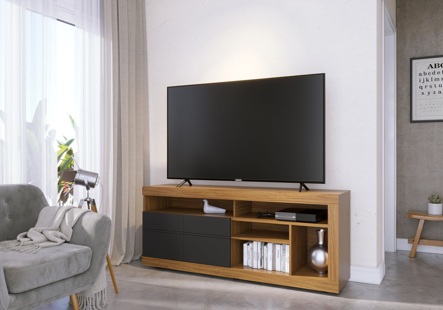Rack TV Inaja TV 65" 2P Negro Di Poretti