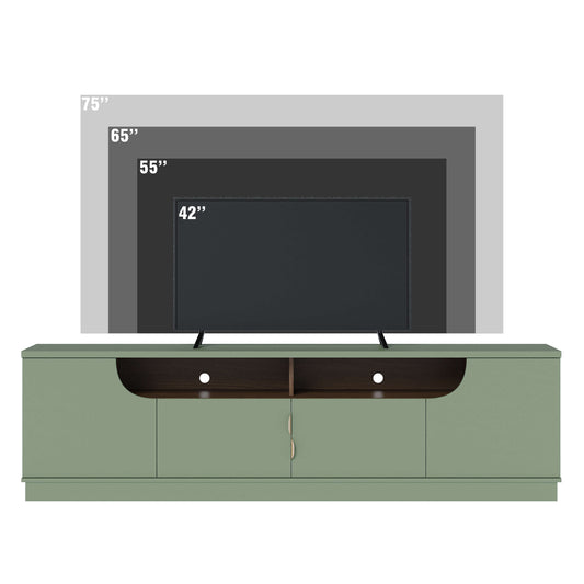 Rack TV Santorini 75" 4P Verde Di Poretti