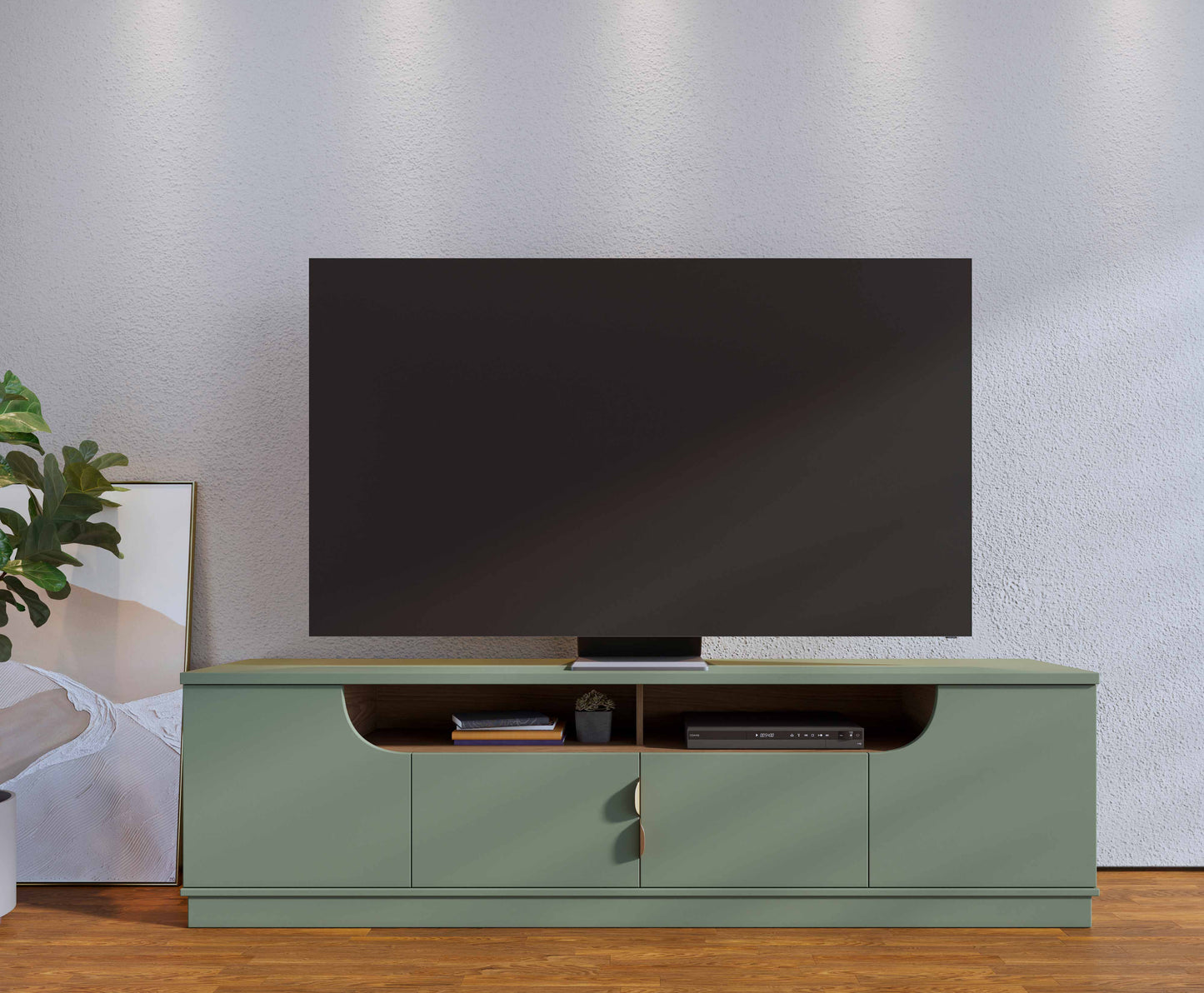 Rack TV Santorini 75" 4P Verde Di Poretti