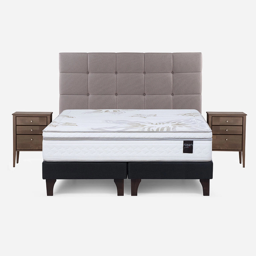 Cama Europea Art 4 2 Plazas + Respaldo Issey