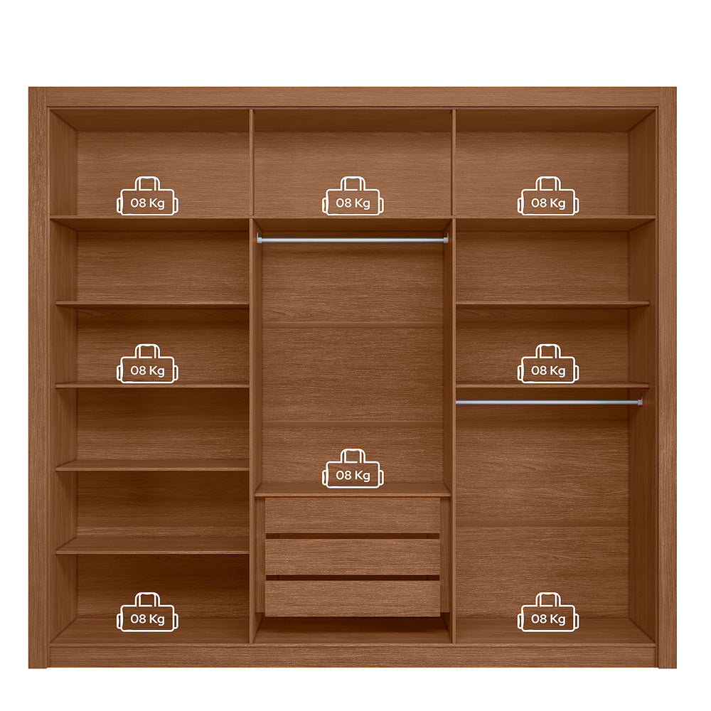 Closet 6 Puertas Miletto Jatoba/Arena Altavision