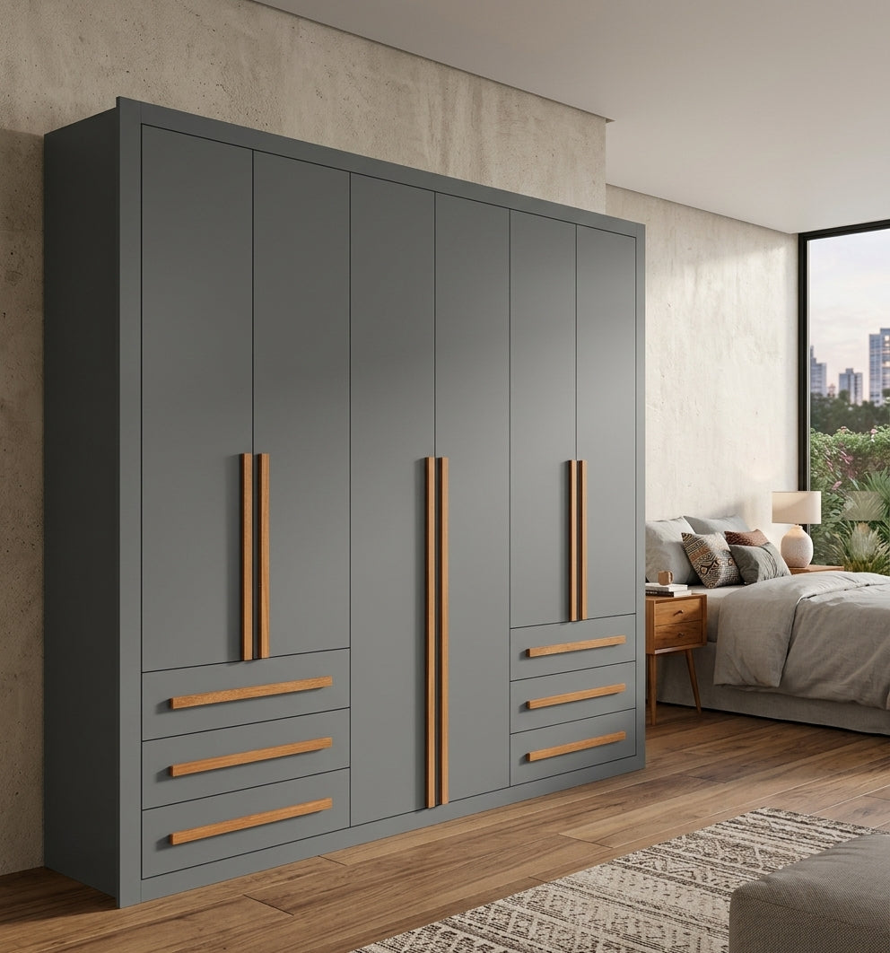 Clóset Venetto 6 Puertas 6 Cajones Negro Di Poretti