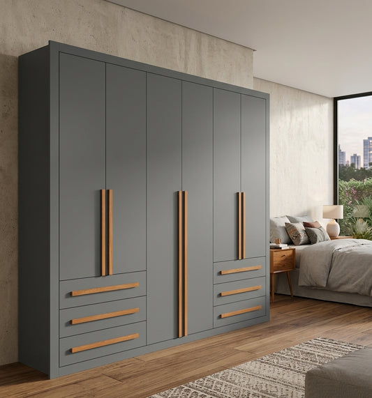 Clóset Venetto 6 Puertas 6 Cajones Negro Di Poretti
