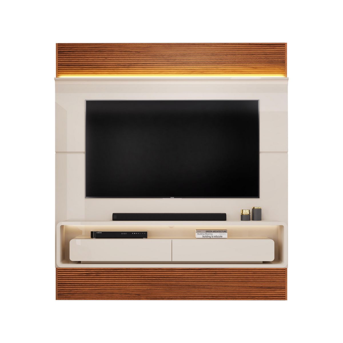 Panel TV 70" Taylor Off White Freijo Altavisión